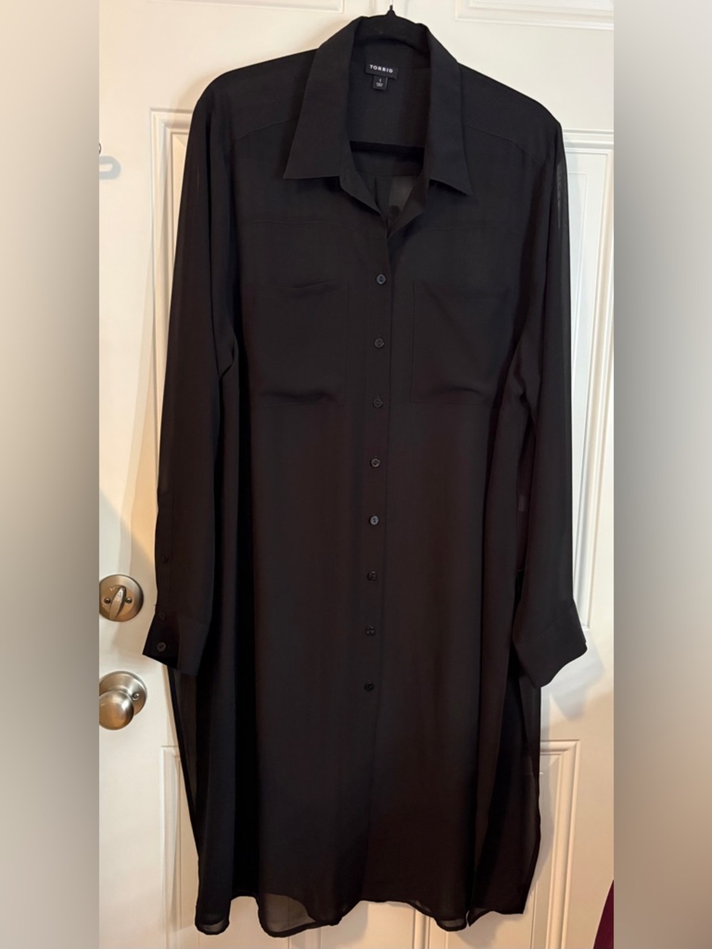 Torrid Sheer Long Sleeve Tunic Shirt - Picture 5 of 9